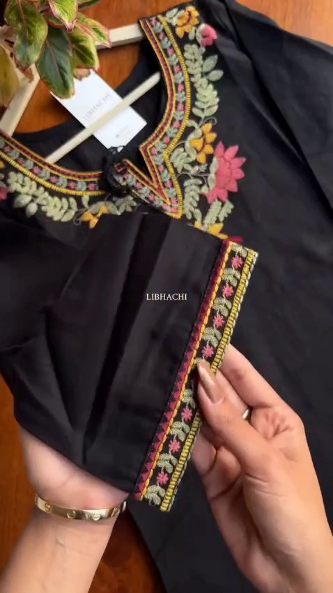 Kashmiri Embrodury Work Cotton Short Kurta - Image 11