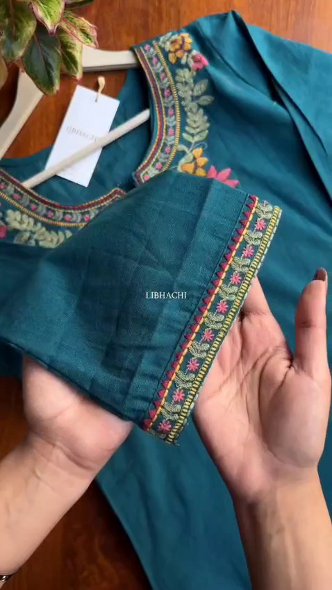 Kashmiri Embrodury Work Cotton Short Kurta - Image 10