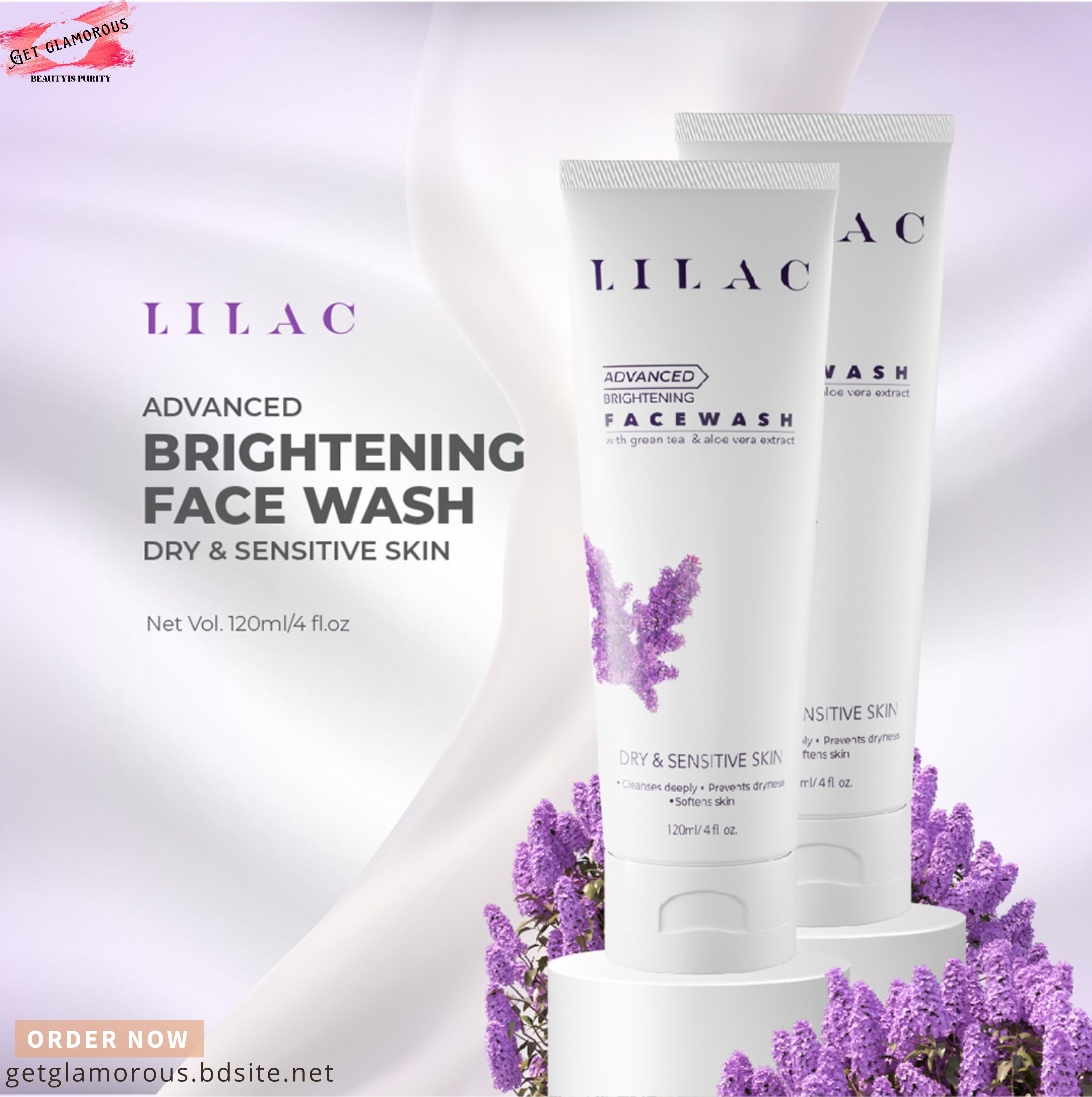 Lilac Brightening Face Wash Dry And Sensitive Skin