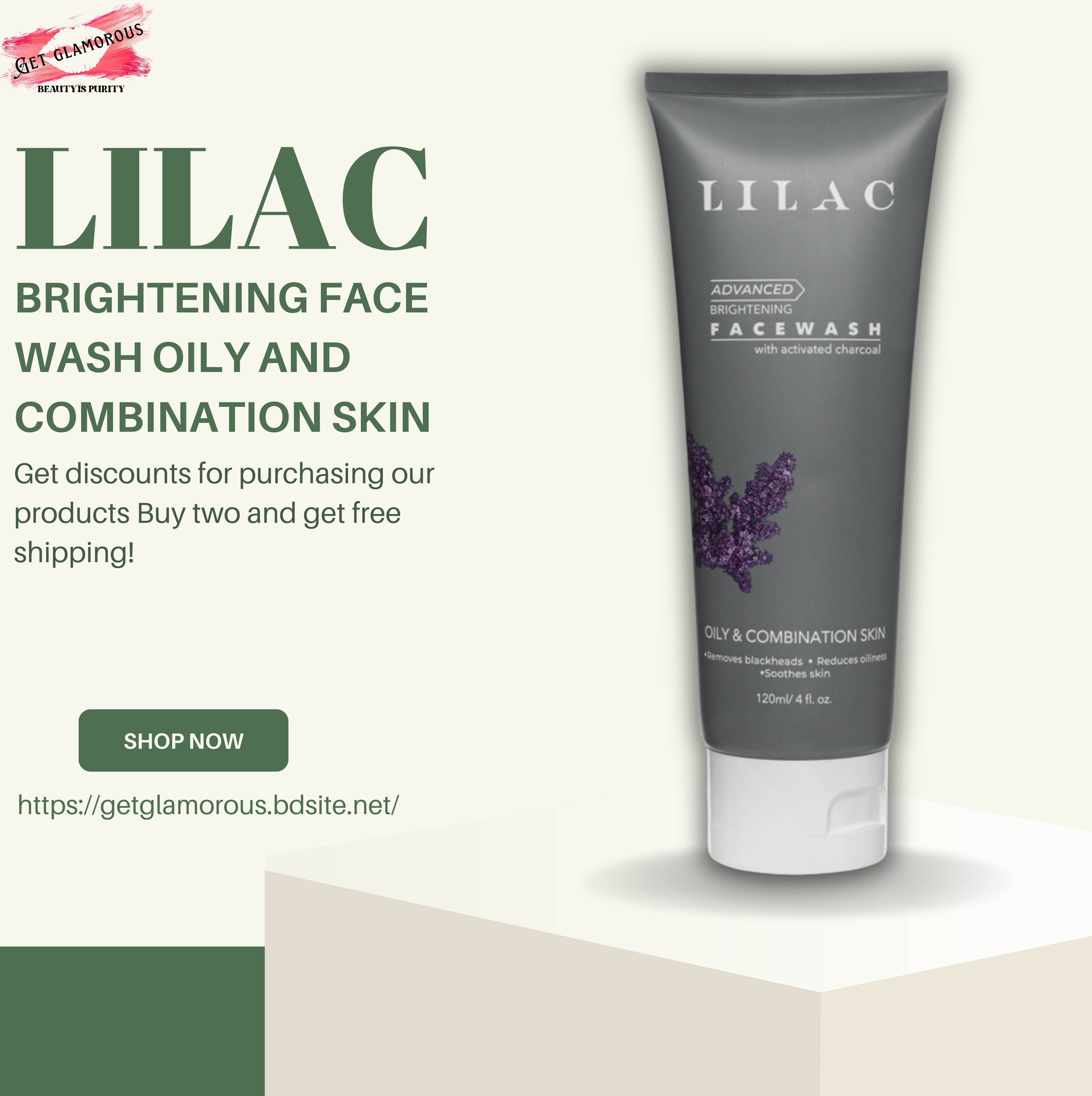 LILAC Brightening Face Wash Oily And Combination Skin