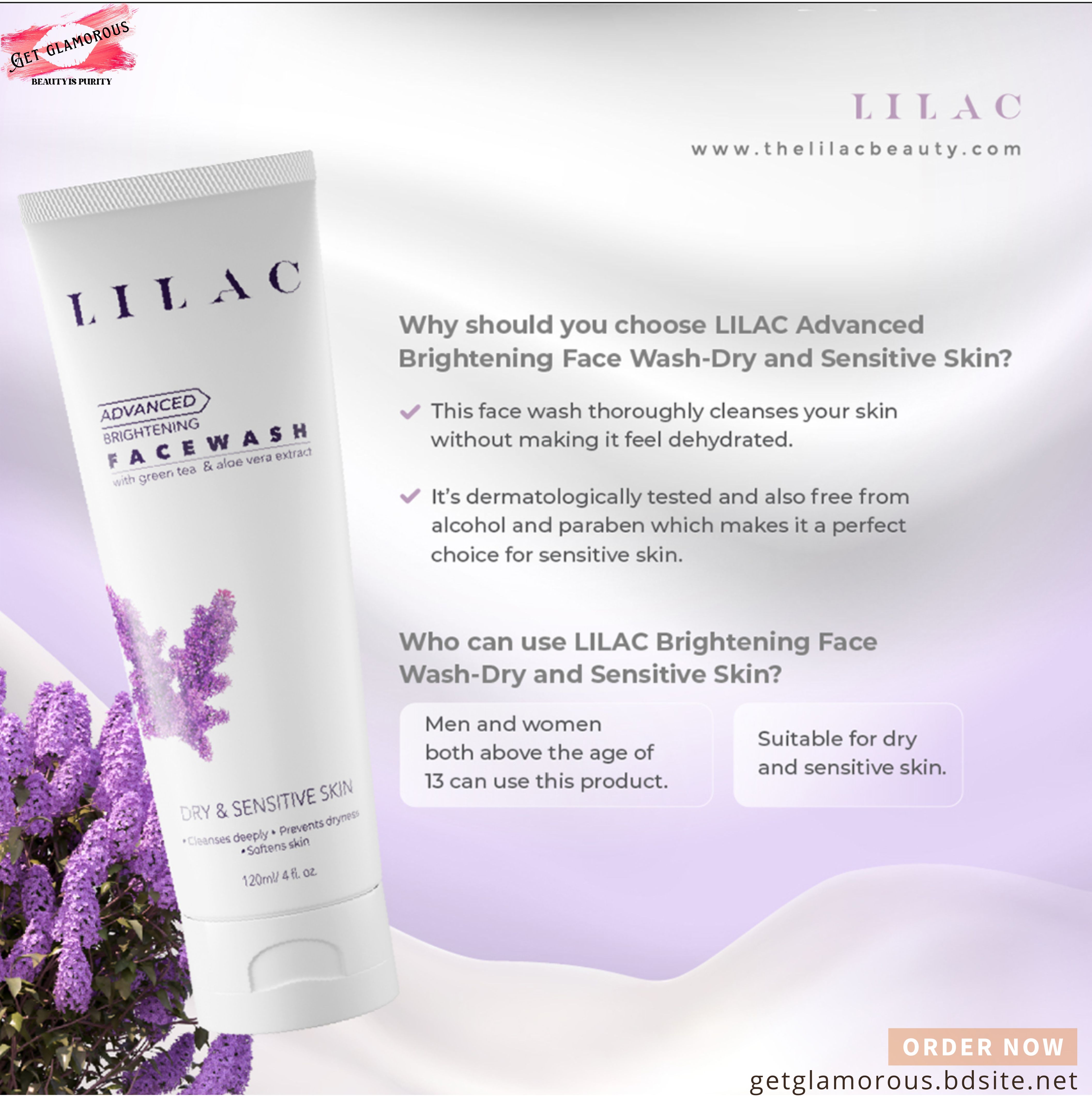 Lilac Brightening Face Wash Dry And Sensitive Skin_img_4