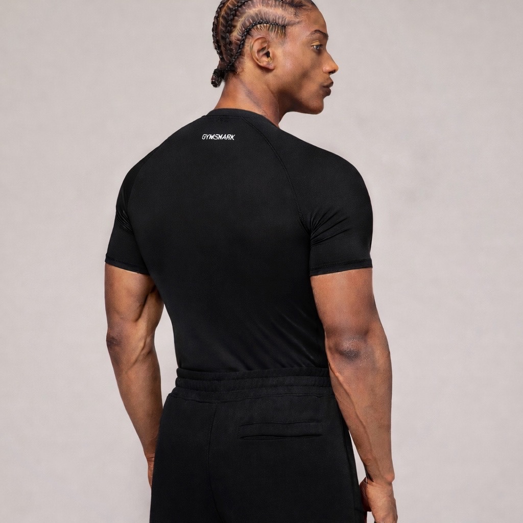 Gymshark Half Sleeve White logo Compression_img_1