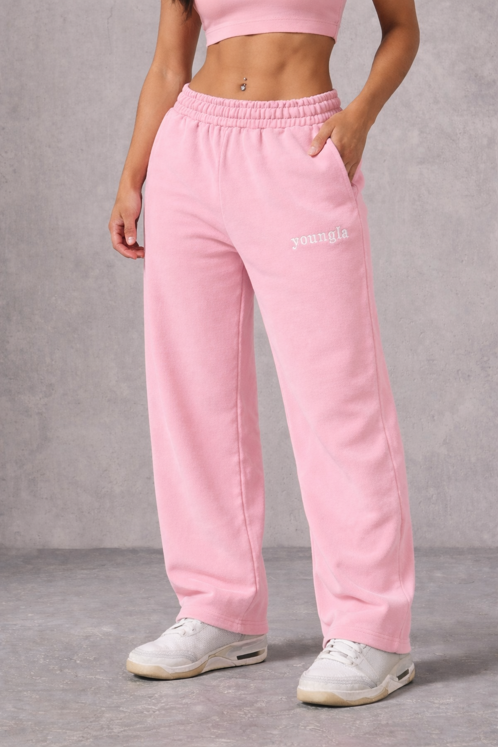 Youngla Baby Pink Baggy Pants