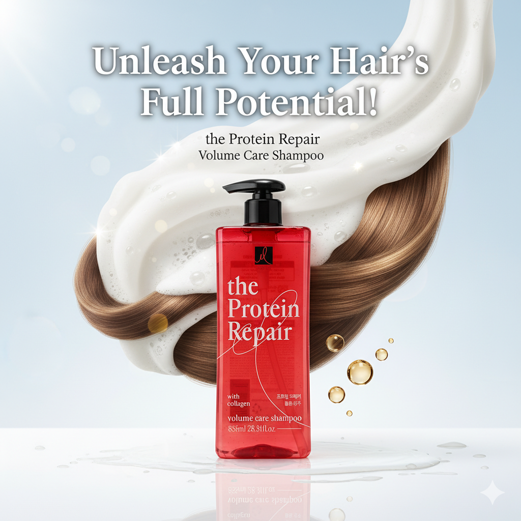 Elastine The Protein Repair With Collagen Volume Care Shampoo 855 ml_img_0