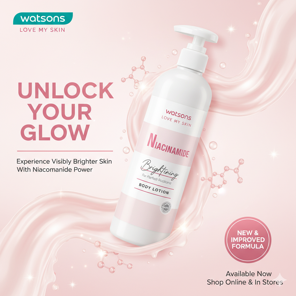 Watsons Love My Skin Niacinamide Brightening Body Lotion 490ml (Thailand)_img_0