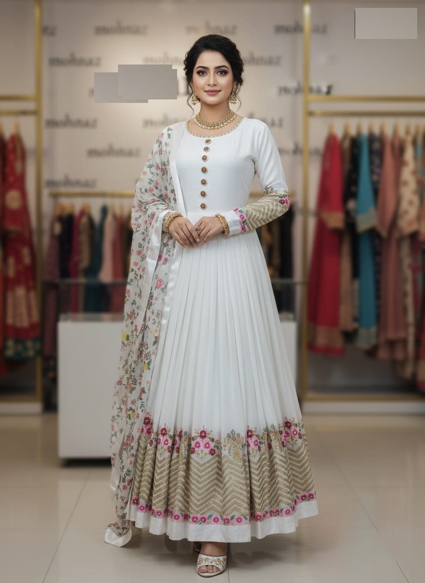 Embroidered Georgette Party Dress_img_0