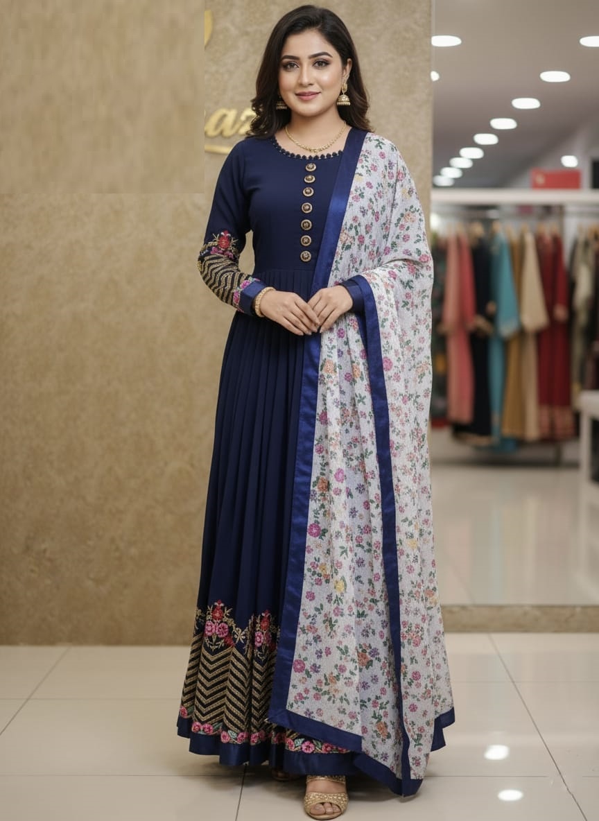 Embroidered  Georgette Party Dress_img_0