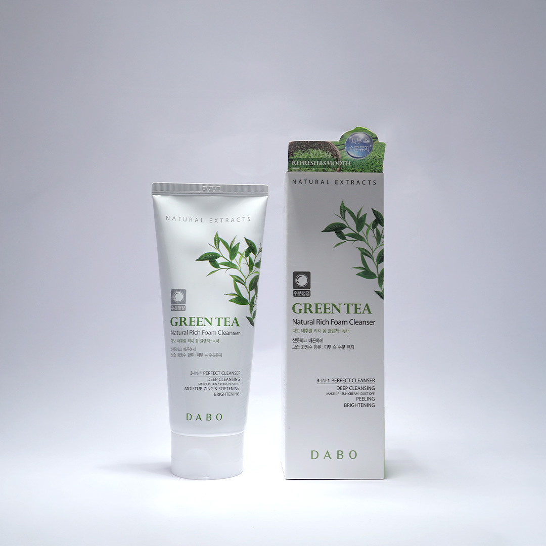Dabo Green Tea Natural Rich Foam Cleanser 180 ml (South Korea)_img_0
