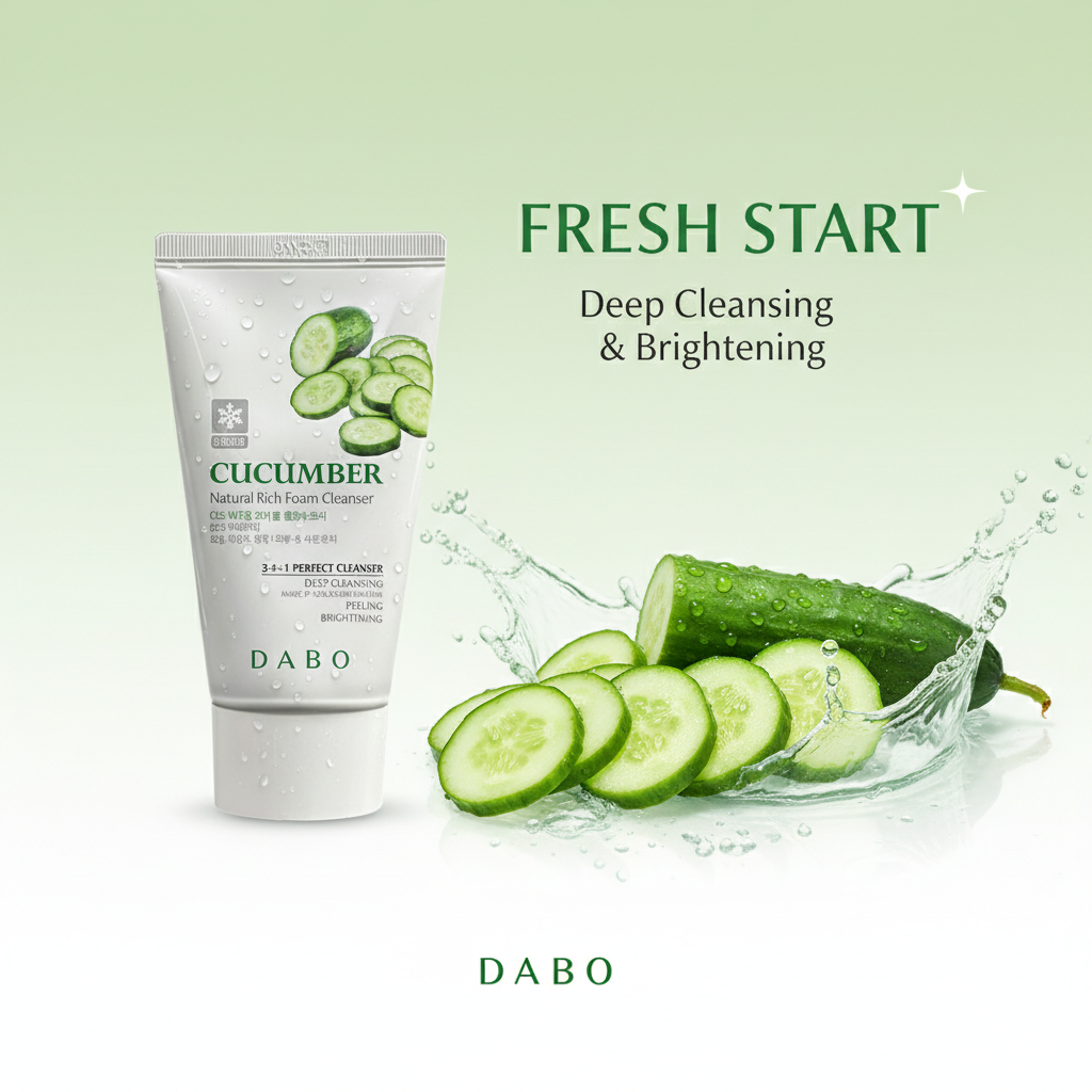 Dabo Natural Rich Foam Cleanser Cucumber 60ml (South Korea)_img_0
