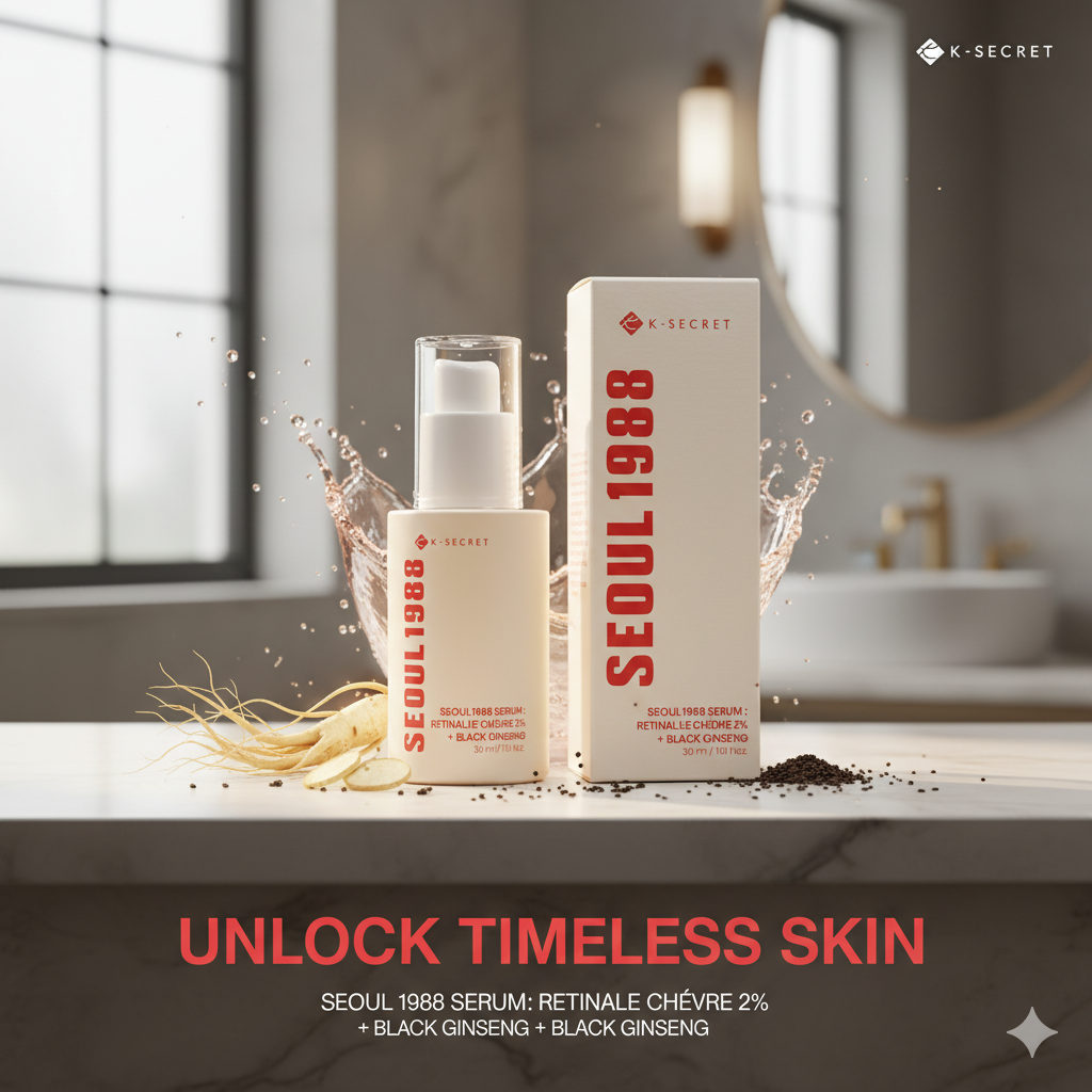 K-SECRET Seoul 1988 Serum : Retinal Liposome 2% + Black Ginseng 30 ml (South Korea)_img_0