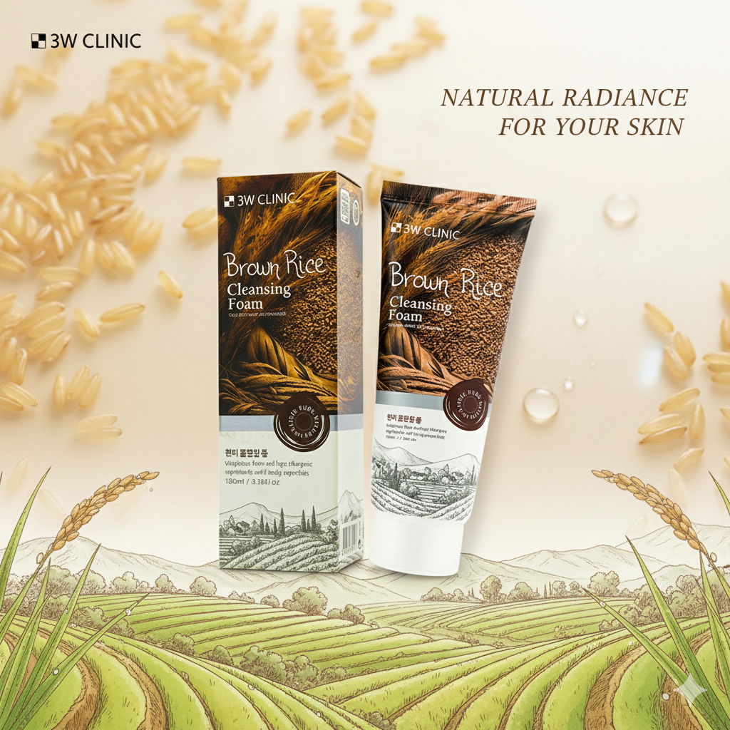 3W Clinic Brown Rice Cleansing Foam 100 ml (South Korea)_img_0