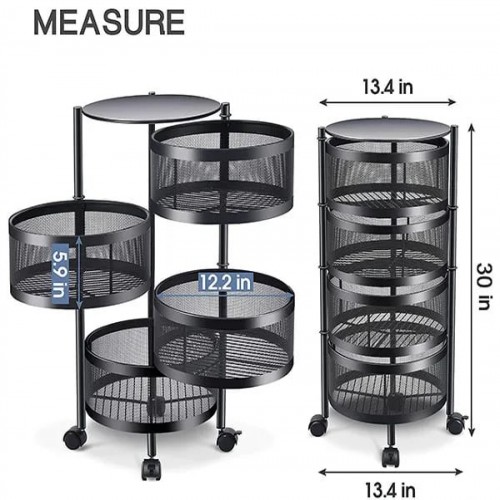 4 Layers round shape Kitchen rack & Rotating Shelf 360 Degree Storage Rack (CHINA)_img_2