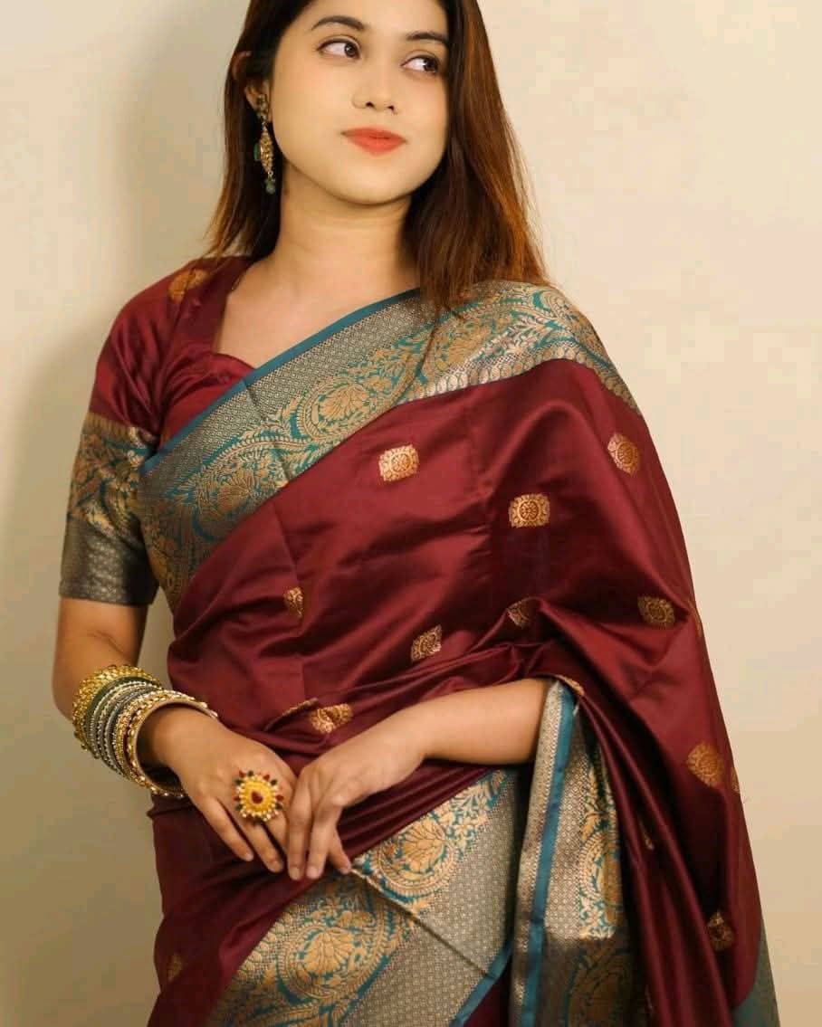 Silk Katan Saree with blause pcs_img_1
