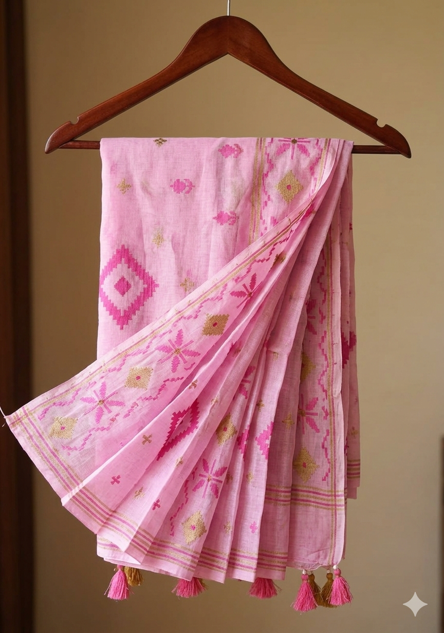 হাফসিল্কের ব্লকপ্রিন্ট শাড়ি_img_1