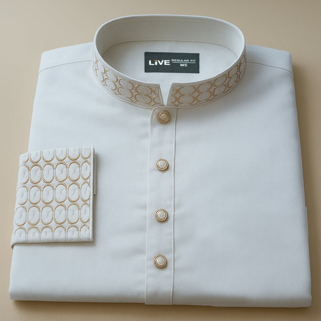 Men’s Lightweight White Cotton Punjabi