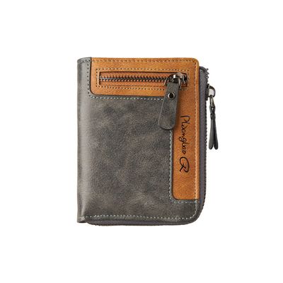 Cross-Border Men's Wallet, High-End, Short Style, Multi-Functional, Large Capacity, Zippered, Casual, Retro Coin Purse Wallet_img_6