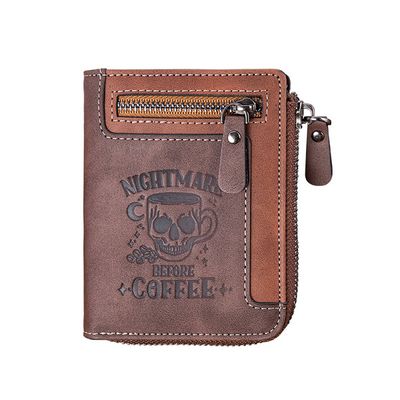 Cross-Border Men's Wallet, High-End, Short Style, Multi-Functional, Large Capacity, Zippered, Casual, Retro Coin Purse Wallet_img_1