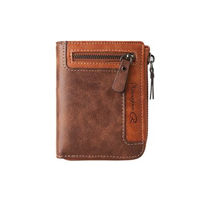 Cross-Border Men's Wallet, High-End, Short Style, Multi-Functional, Large Capacity, Zippered, Casual, Retro Coin Purse Wallet_img_4