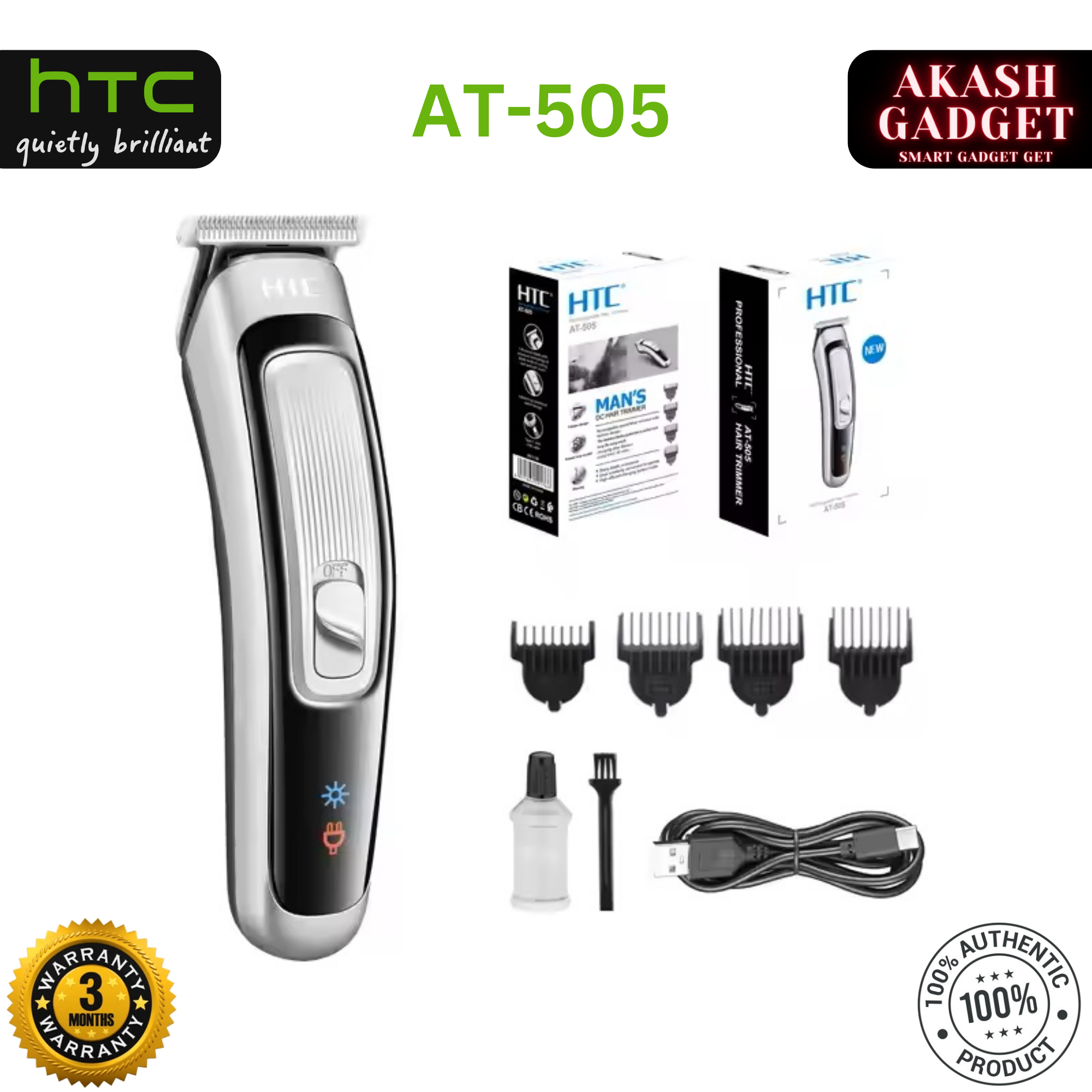 HTC AT-505 Hair Clipper and Beard Trimmer for Men