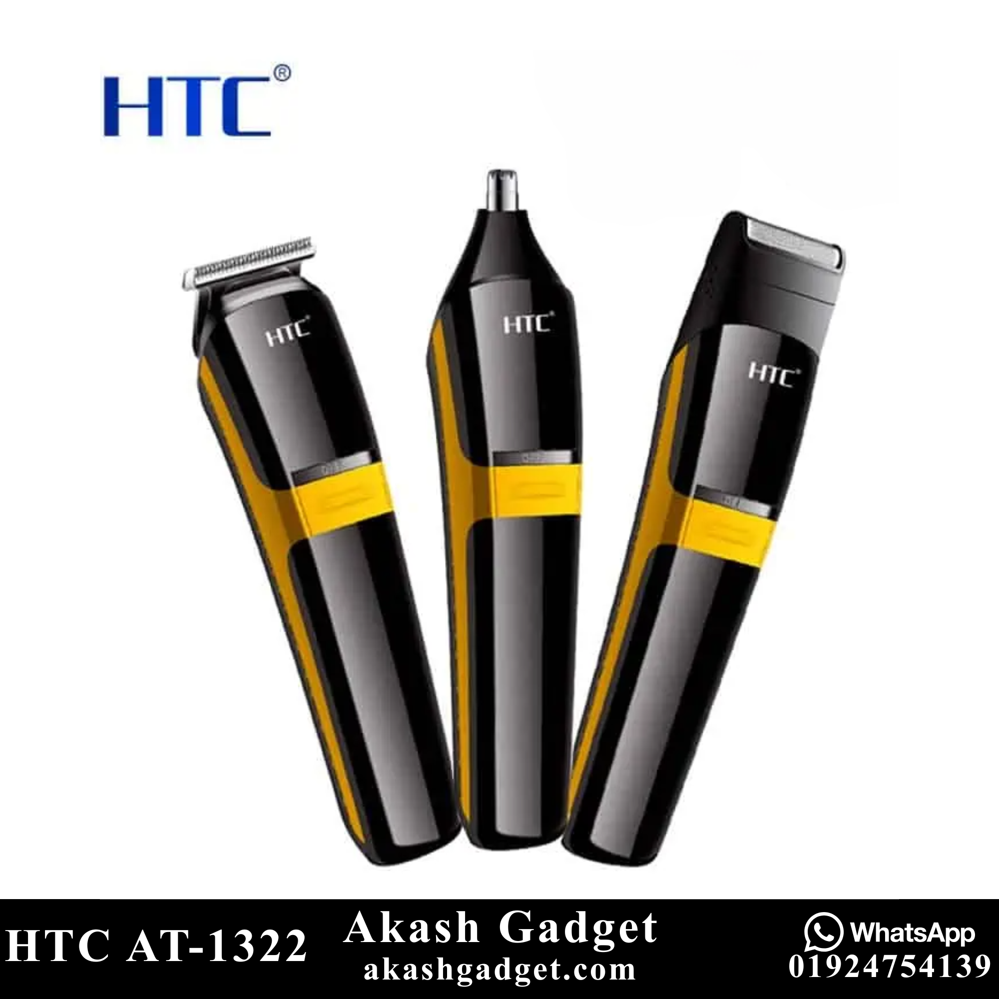 HTC AT-1322 Grooming Kit 3-in-1 Cordless Nose & Ear Hair, Saver Beard Trimmer for Men_img_1