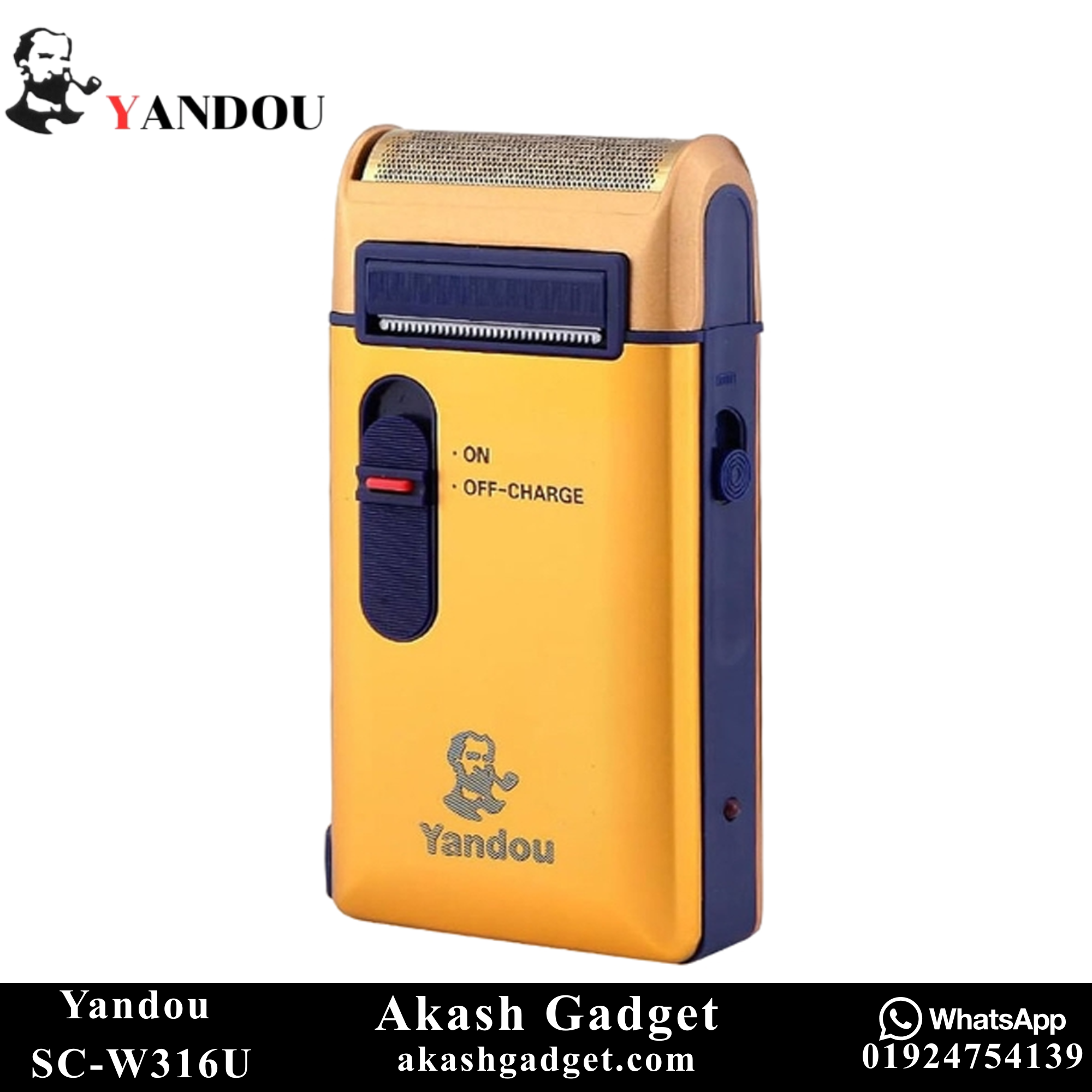 Yandou SC-W316U Rechargeable Electric Shaver with Pop-up Trimmer for Men_img_1