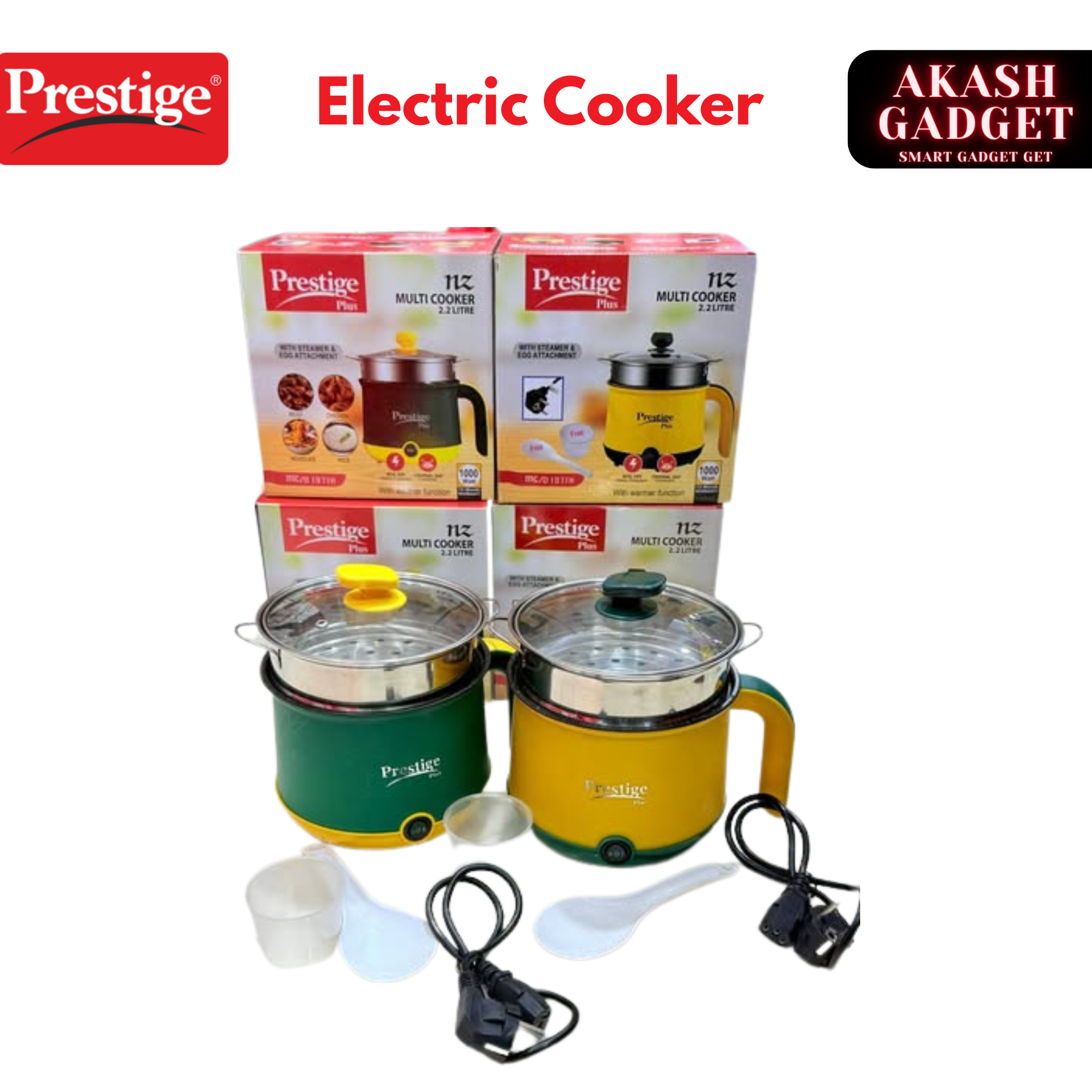 Prestige Plus MC/D 1971H Multi Cooker 2.2 Litre 1000W Electric Cooker with Steamer and Egg Attachment_img_3