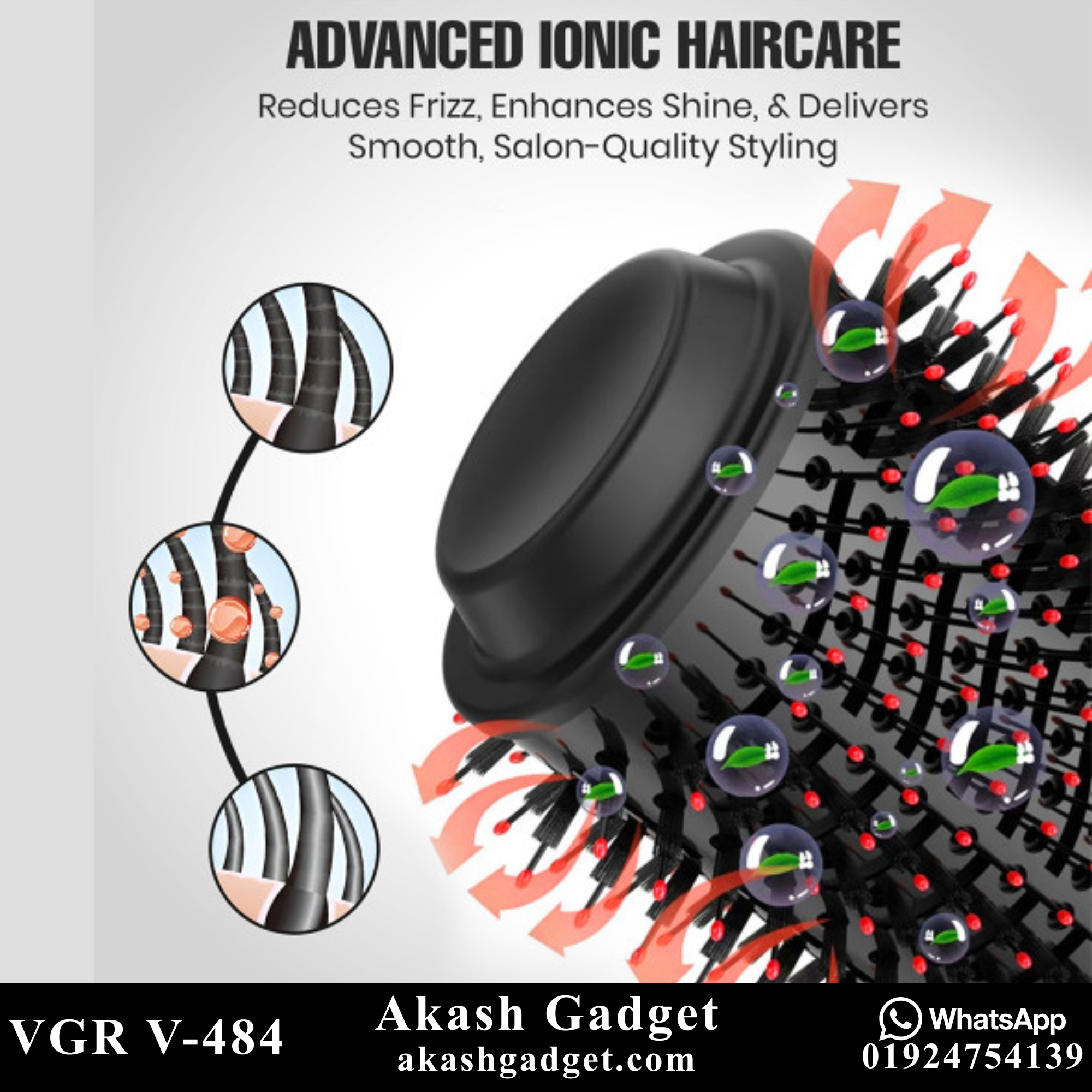 VGR V-484 Professional 4-IN-1 Hot Air Brush- Drying, Curling, Volumizer & Straightening Multi Styler for Women_img_6