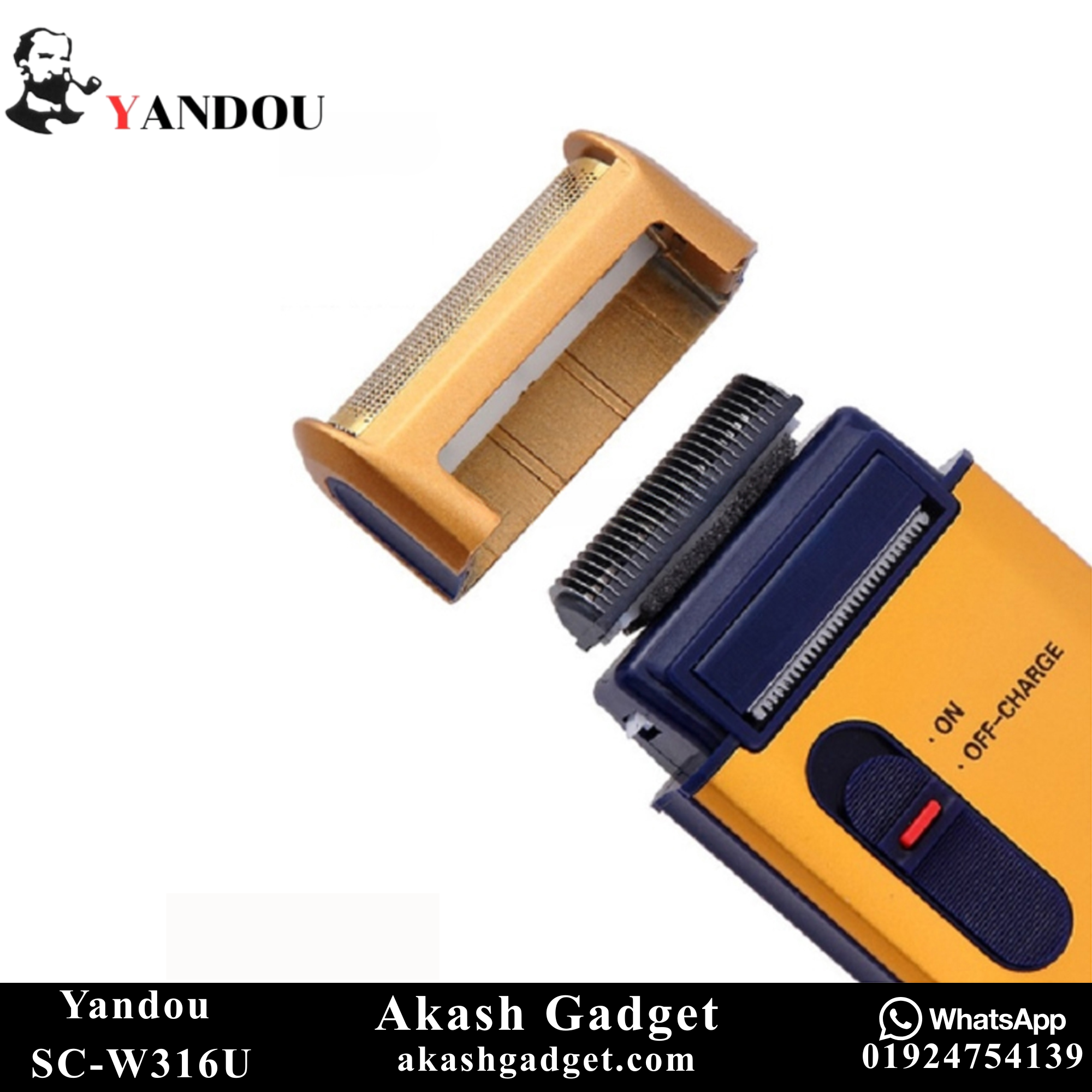 Yandou SC-W316U Rechargeable Electric Shaver with Pop-up Trimmer for Men_img_7