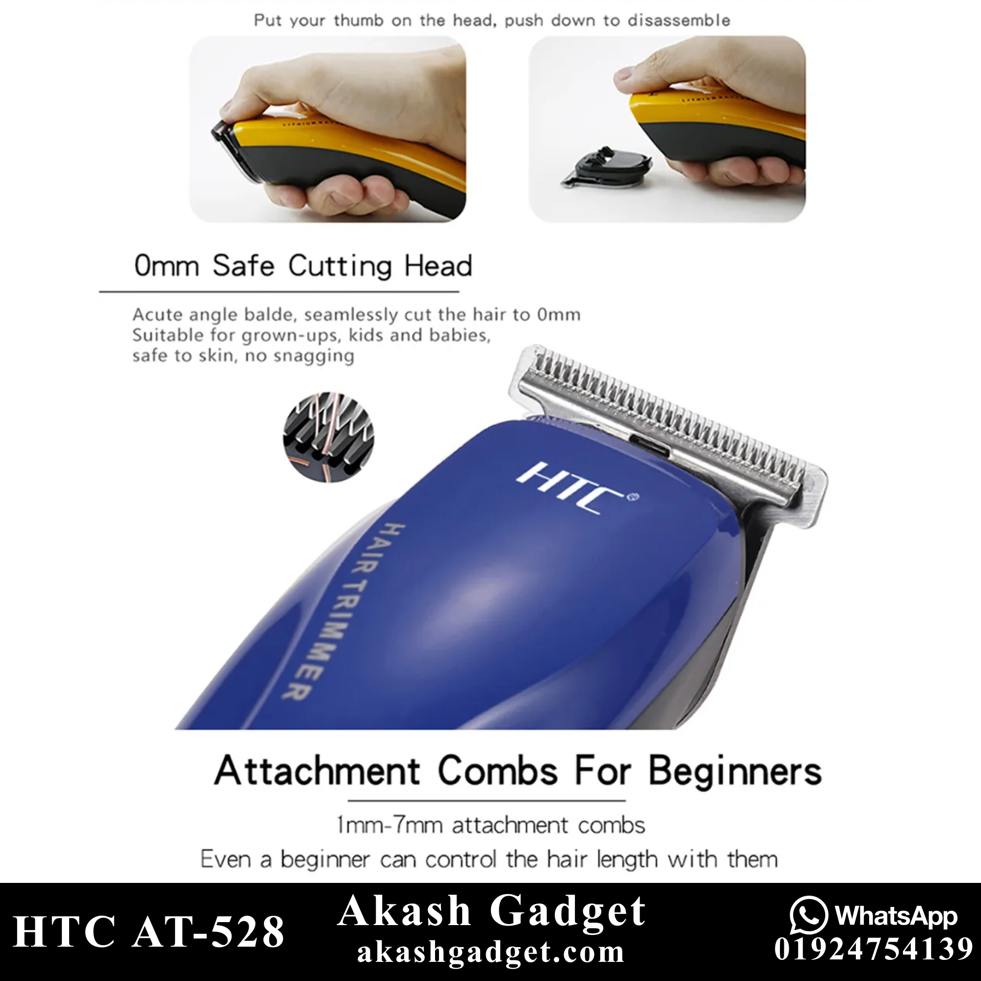 HTC AT-528 Professional Hair Clipper and Beard Trimmer For Men_img_8