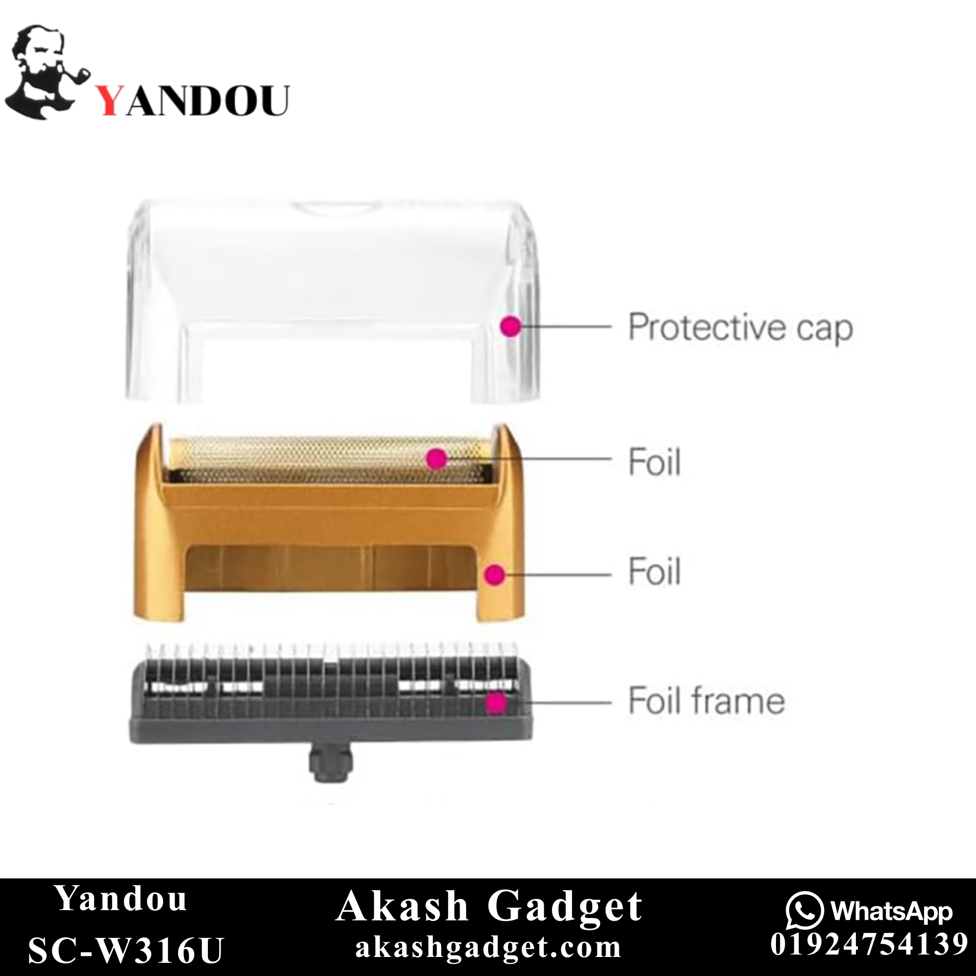 Yandou SC-W316U Rechargeable Electric Shaver with Pop-up Trimmer for Men_img_8