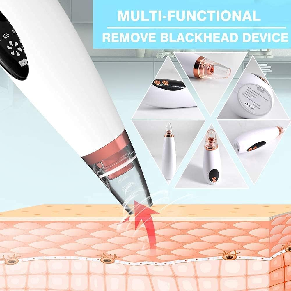 6 in 1 Multi-Function USB Rechargeable Blackhead Remover, Instrument Black Dot Remover, Acne Vacuum, Suction Face Clean, Black Head Pore Cleaning, Beauty Skin for Women_img_4