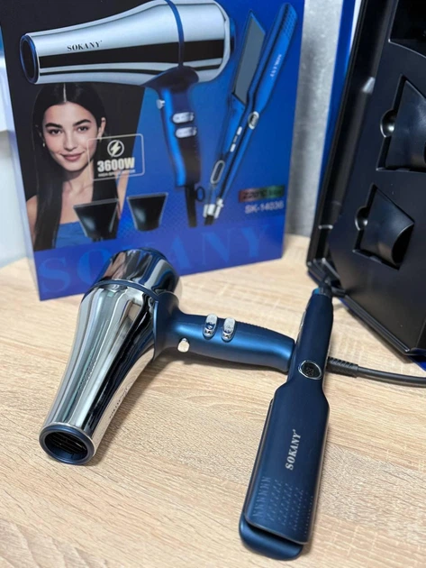 Sokany SK-14036 Professional 2-in-1 Hair Care Set (Hair Dryer & Straightener) for Women