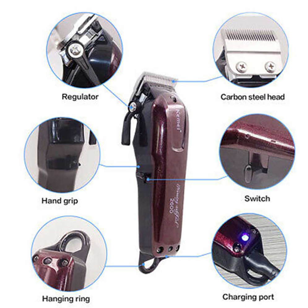 Kemei KM-2600 Professional AC/DC Cord/Cordless Adjustable Hair Clipper & Beard Trimmer for Men_img_7