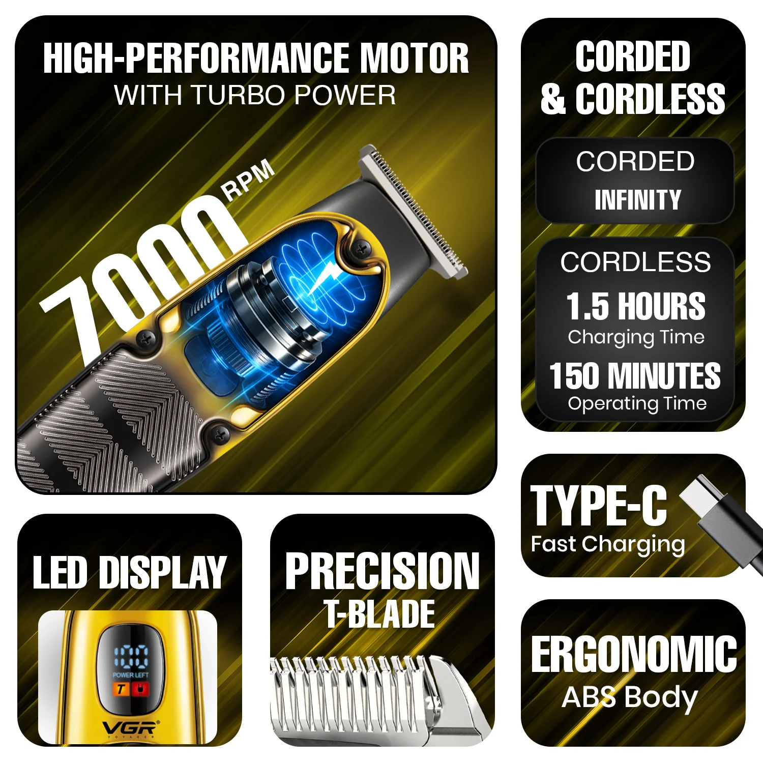 VGR V-981 Professional Hair Trimmer For Men_img_8