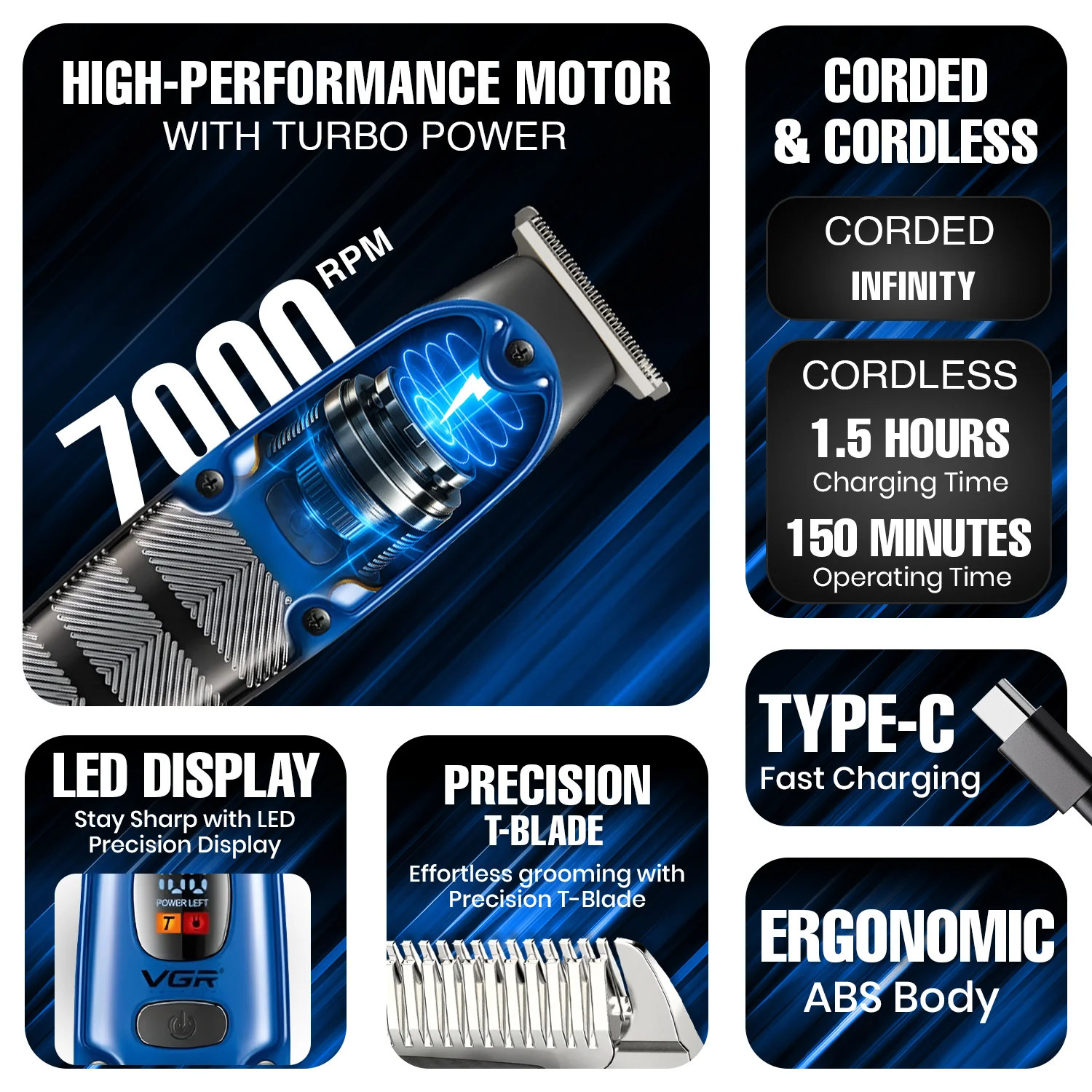 VGR V-981 Professional Hair Trimmer For Men_img_7