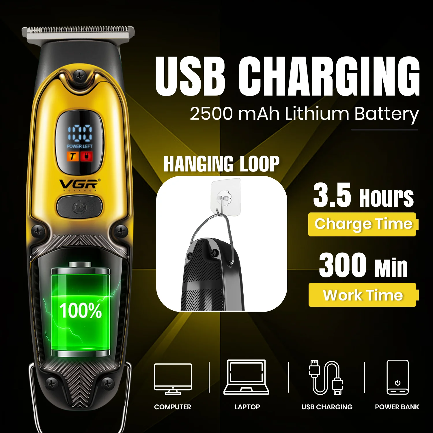 VGR V-981 Professional Hair Trimmer For Men_img_4