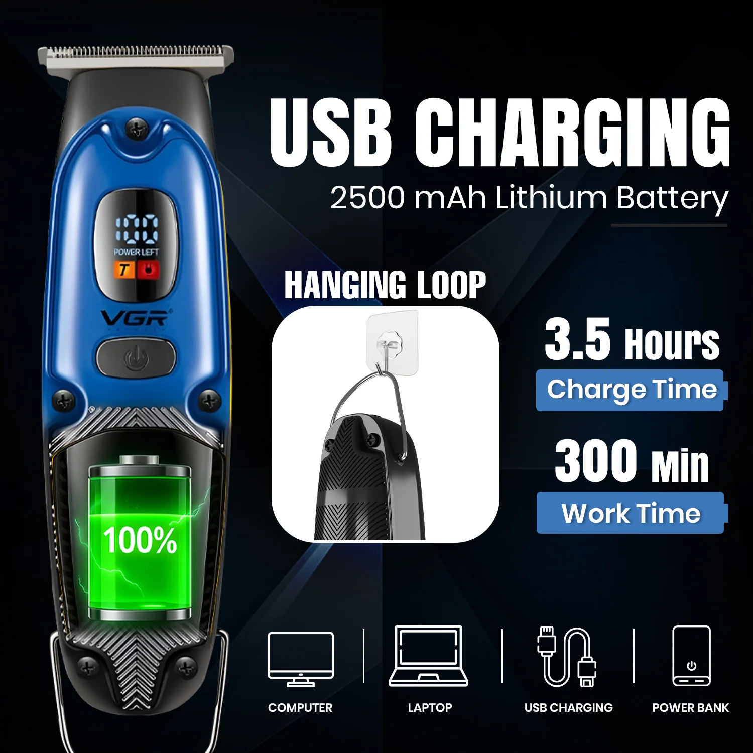 VGR V-981 Professional Hair Trimmer For Men_img_3