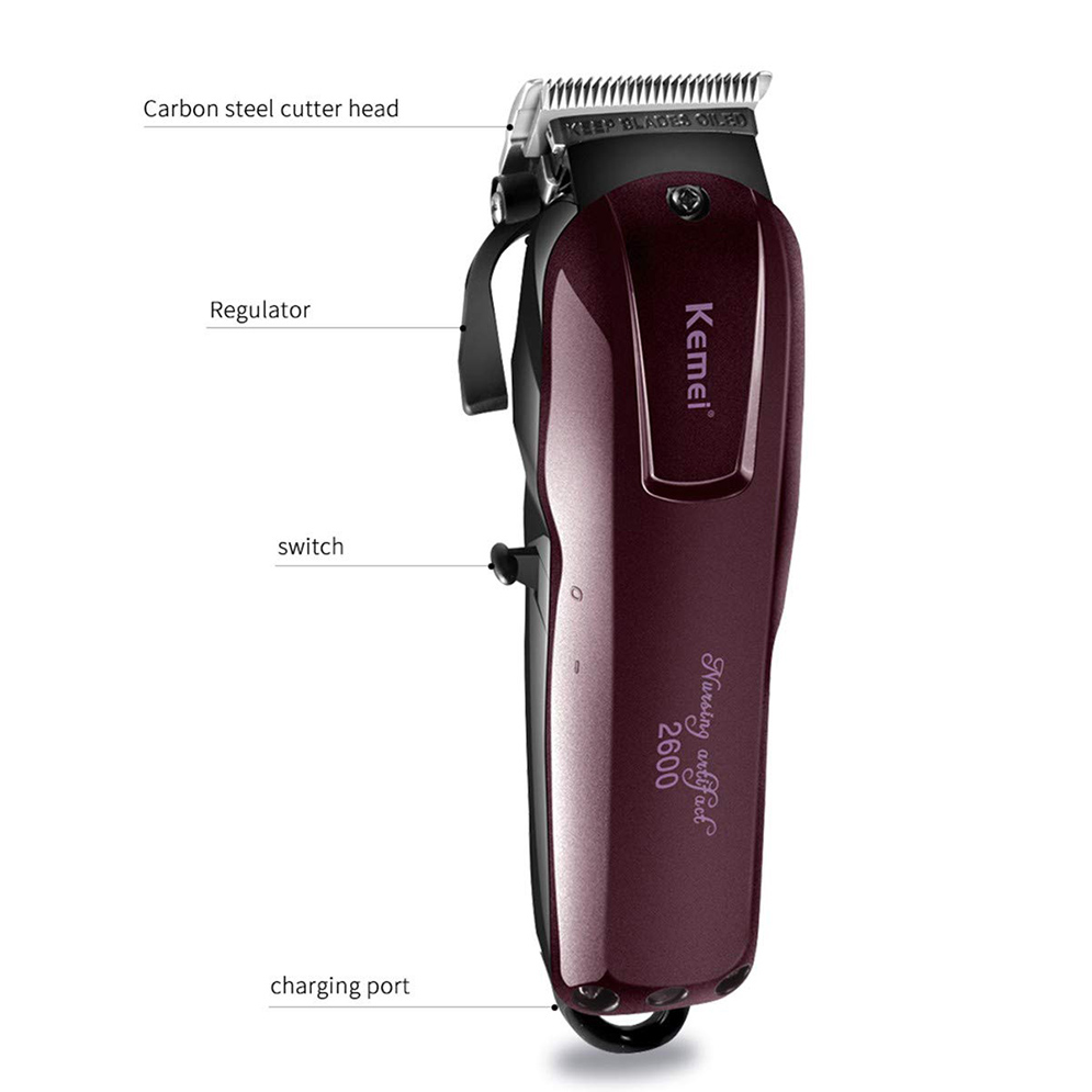 Kemei KM-2600 Professional AC/DC Cord/Cordless Adjustable Hair Clipper & Beard Trimmer for Men_img_3