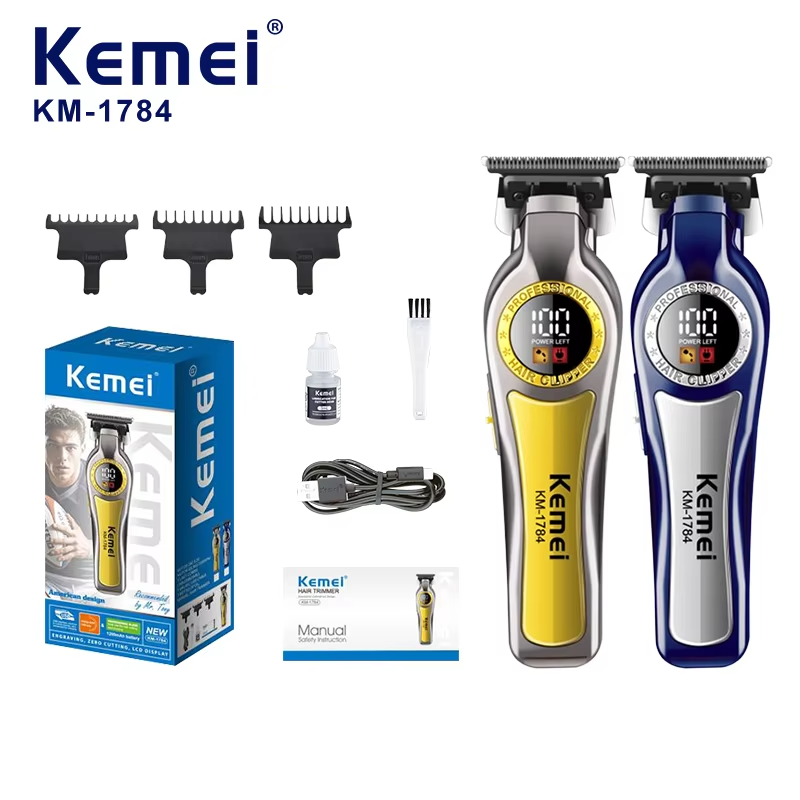Kemei KM-1784 New Hair Clipper and Trimmers |  Fast 6500RPM Motor Quality, 1200mAh Built-in Li-battery, Last Long Barber Hair Salon Detail