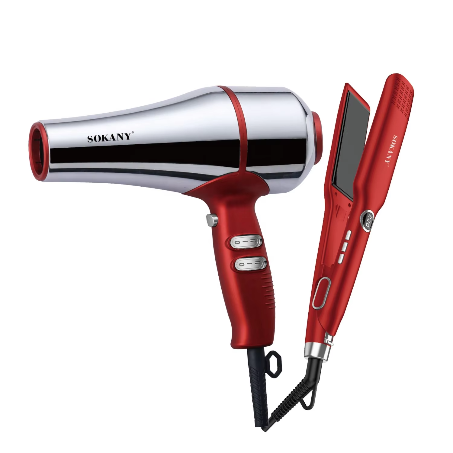 Sokany SK-14035 Professional 2-in-1 Hair Care Set (Hair Dryer & Straightener) for Women