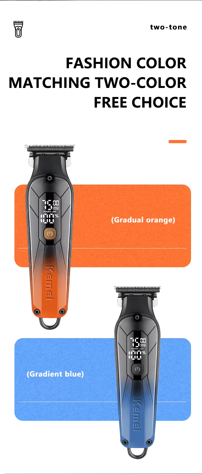 Kemei KM-1741 Rechargeable Zero Gup Beard & Hair Clipper Trimmer for Men_img_6