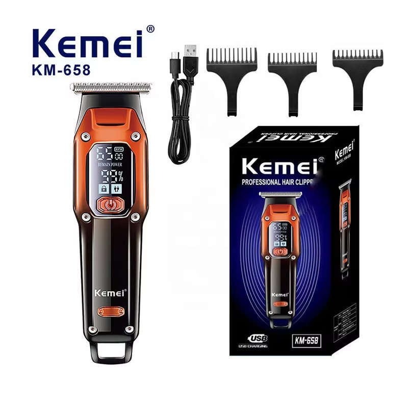 Kemei KM-658 Professional Cordless Electric Beard and Hair Trimmer for Men_img_4