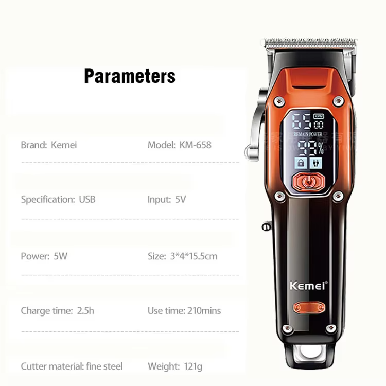 Kemei KM-658 Professional Cordless Electric Beard and Hair Trimmer for Men_img_3