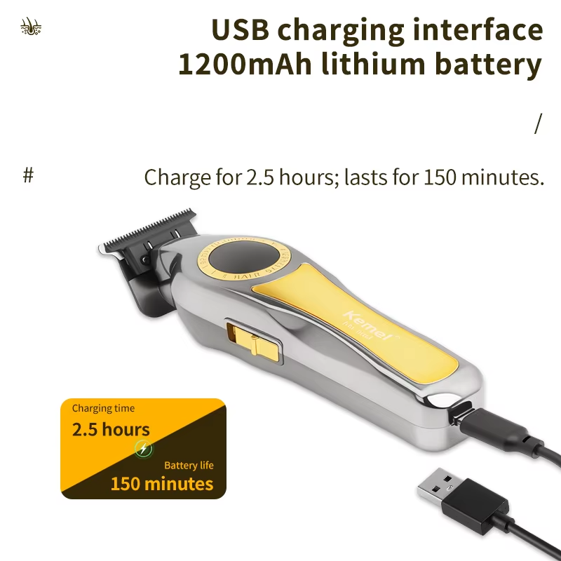 Kemei KM-1784 New Hair Clipper and Trimmers |  Fast 6500RPM Motor Quality, 1200mAh Built-in Li-battery, Last Long Barber Hair Salon Detail_img_7