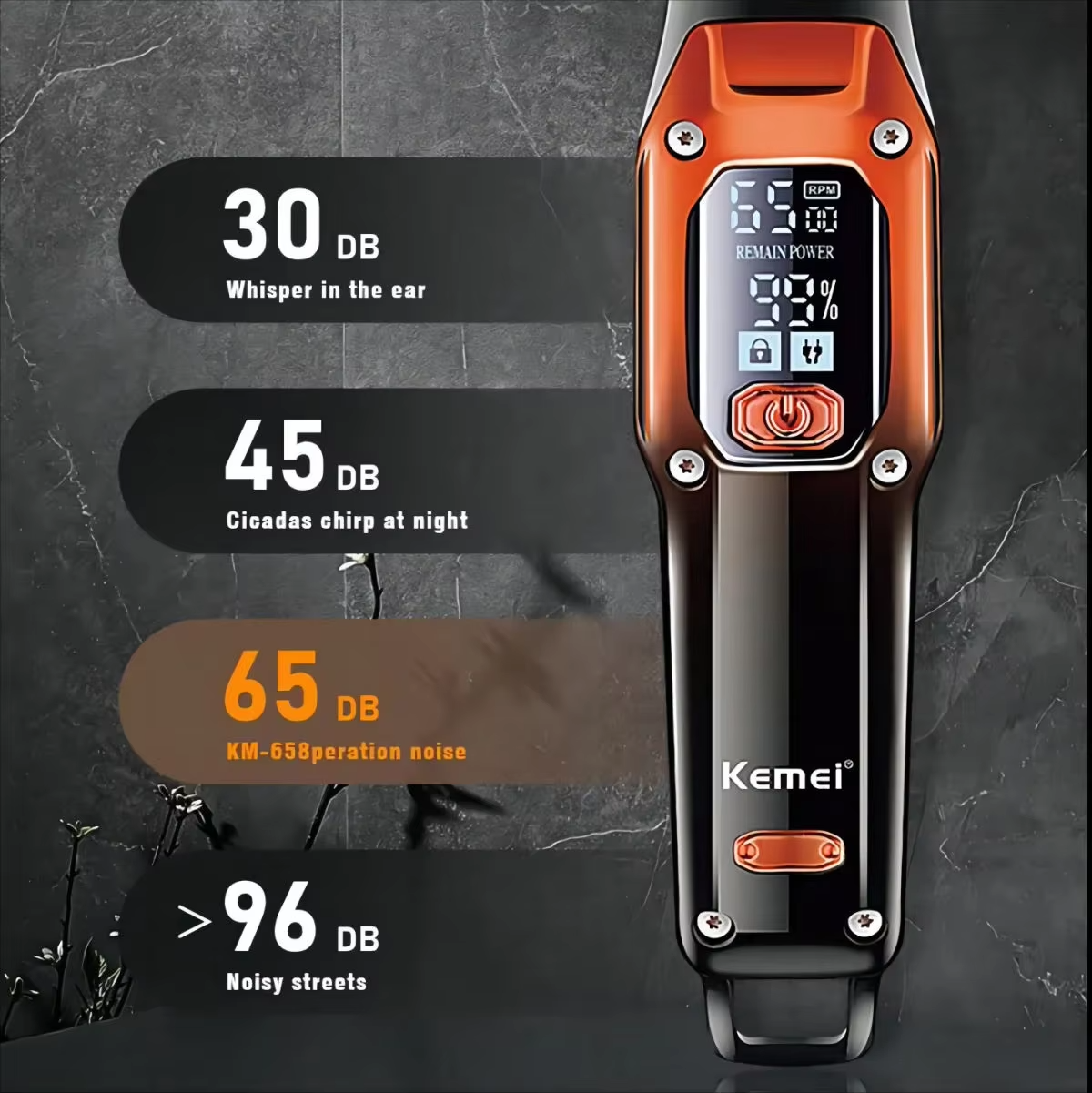 Kemei KM-658 Professional Cordless Electric Beard and Hair Trimmer for Men_img_9