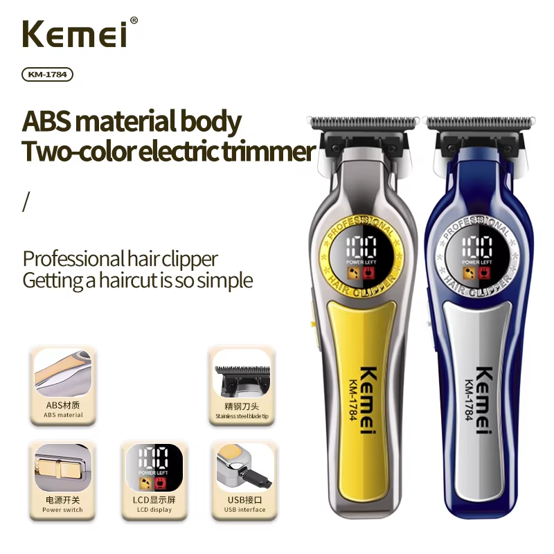 Kemei KM-1784 New Hair Clipper and Trimmers |  Fast 6500RPM Motor Quality, 1200mAh Built-in Li-battery, Last Long Barber Hair Salon Detail_img_8