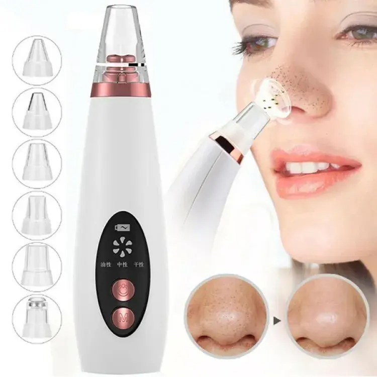 6 in 1 Multi-Function USB Rechargeable Blackhead Remover, Instrument Black Dot Remover, Acne Vacuum, Suction Face Clean, Black Head Pore Cleaning, Beauty Skin for Women_img_2