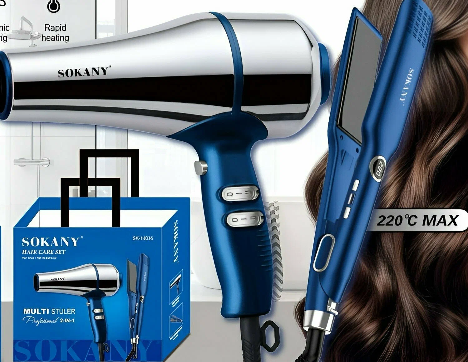 Sokany SK-14036 Professional 2-in-1 Hair Care Set (Hair Dryer & Straightener) for Women_img_6