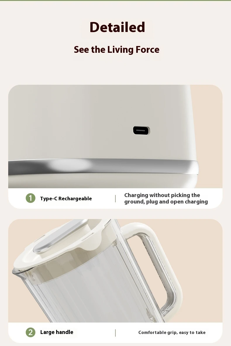 Citrus Portable Juicer Blender | USB Charging, Rechargeable with an LED Display, 600ml Fruit Juicer_img_4