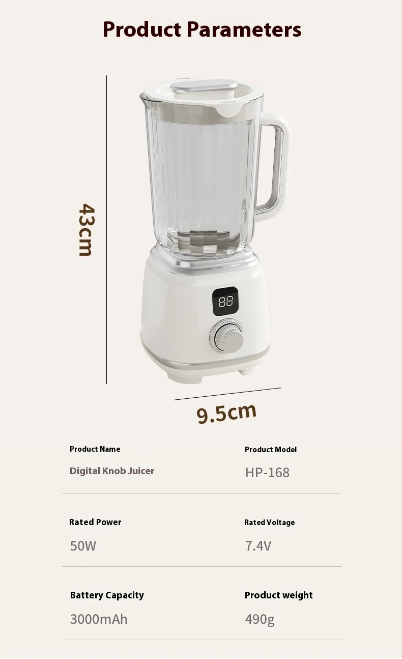 Citrus Portable Juicer Blender | USB Charging, Rechargeable with an LED Display, 600ml Fruit Juicer_img_21